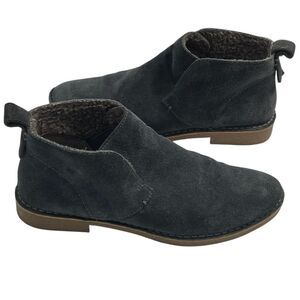 Dolce Vita Ankle Boots Size 7.5 Grey Suede Sherpa‎ Lined Slip on Shoes